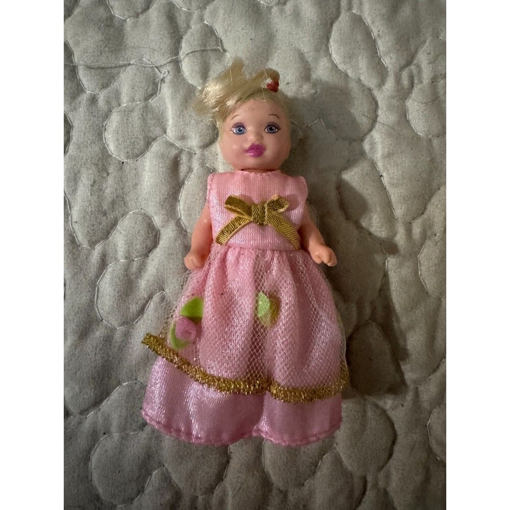 2003 Mattel Barbie Toddler Nikki Doll Blonde Pigtails Kelly Size Pink Dress